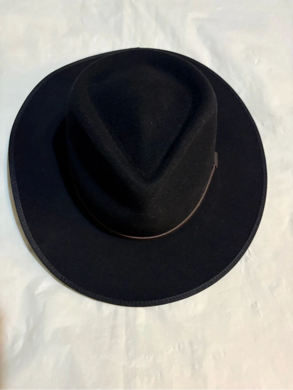 Will+Bear Calloway Black Wool Fedora Hat with Slim Band